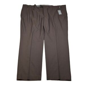 Michael Kors Dress Pants Mens 52x30 Big Tall Tobacco Brown Stretch Comfort‎ NEW